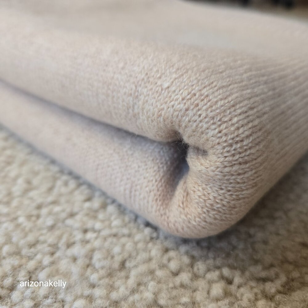Thicker Cashmere Knit Scarf Tan - Picture 3 of 10